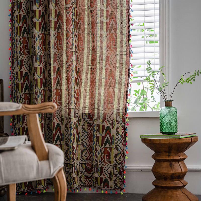 Bohemian Blackout Rod Pocket Bay Window Curtain