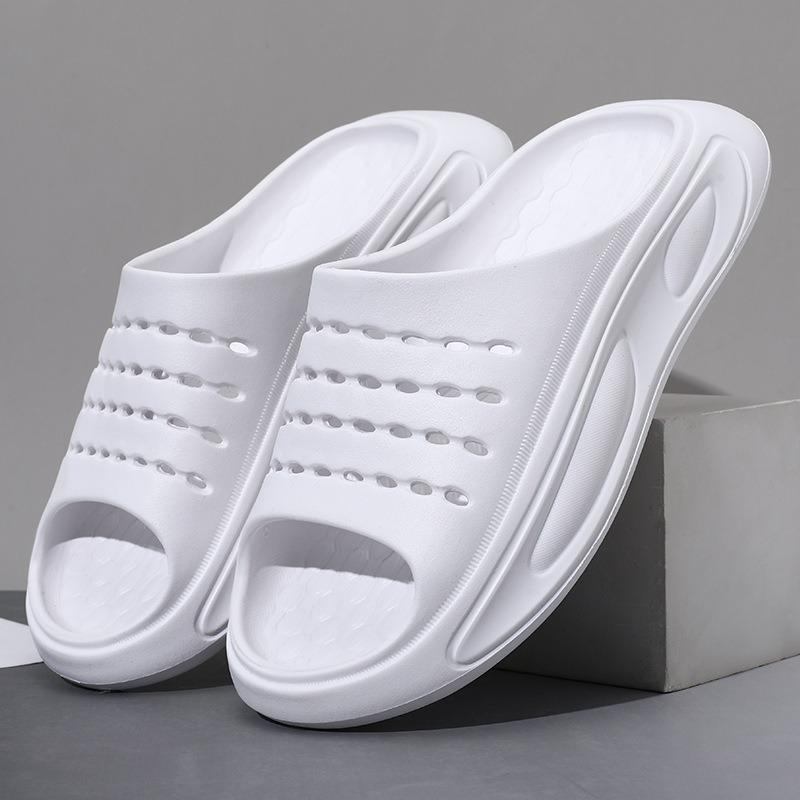 Summer new men's solid color one-word drag thick bottom non-slip wear-resistant fashion simple outdoor beach cool slippers
