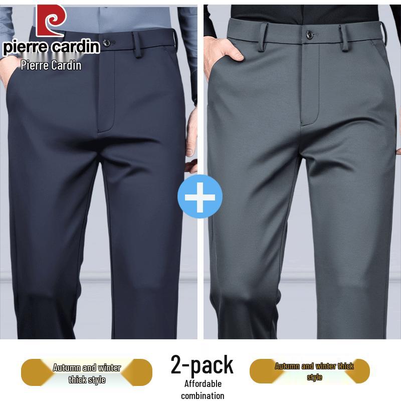 Pierre Cardin Men's Silk-Blend Business Casual Trousers