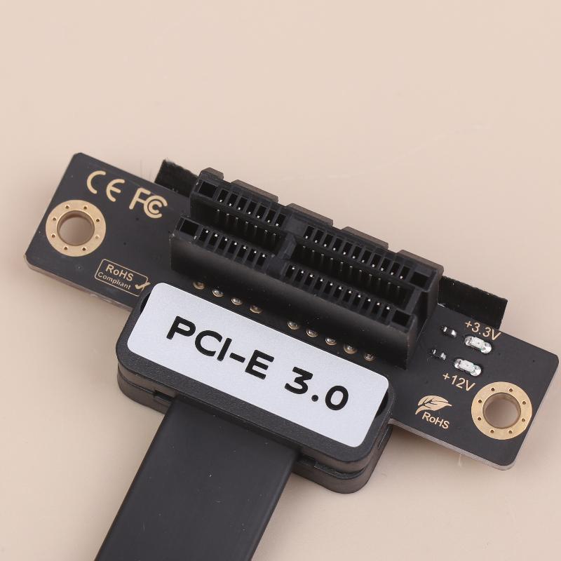 Pcie 3.0 X1 Riser Cable 90° Right Angle Extension Cable High-Speed Pci Express 1X Riser Card Ribbon Extender