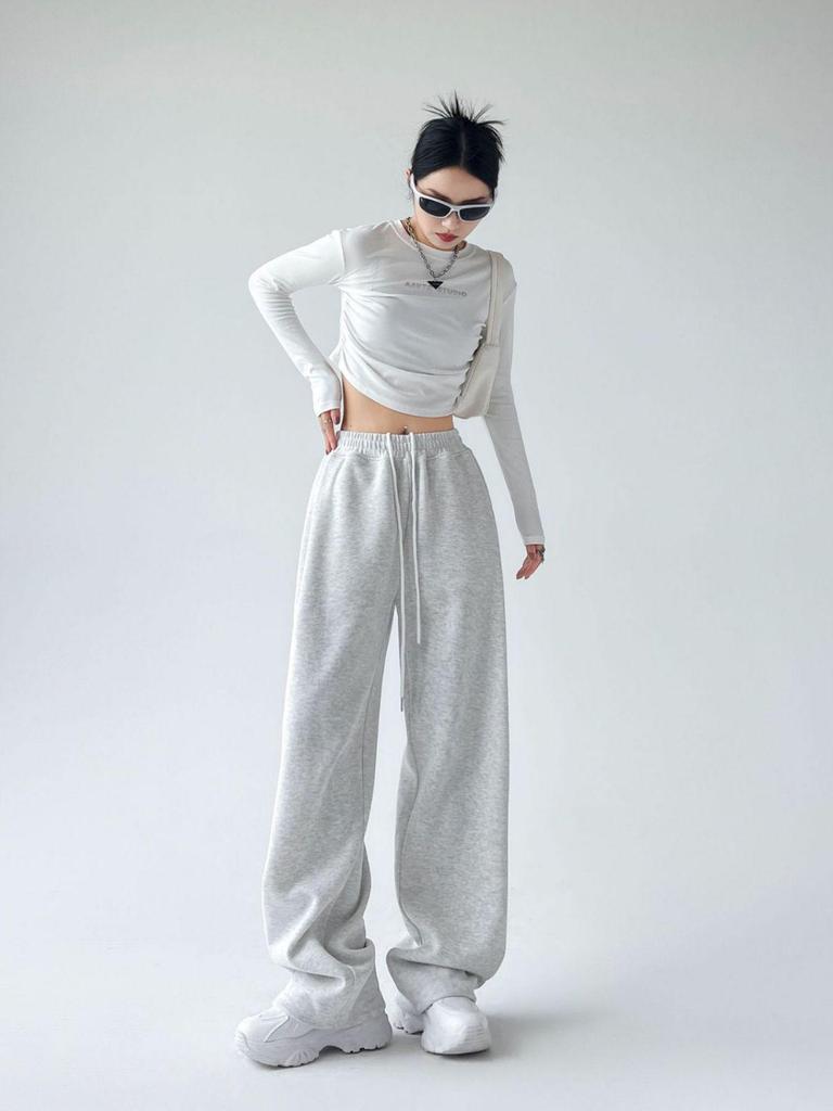 Women's High Waist Wide-Leg Sweatpants: 2025 American Spring/Autumn Style Joggers
