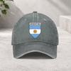 Argentina Flag Shield Baseball Cap Washed Cotton Adjustable Street HipHop Hat for Unisex