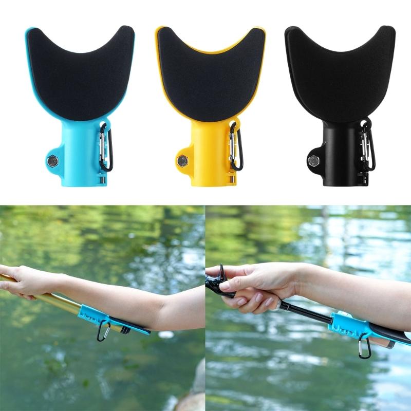 Fishing Rod Holder Rest Nonslip Stand Wrist Support Bracket with Comfortable Elbow Pad Rotating Rod Arm Protector