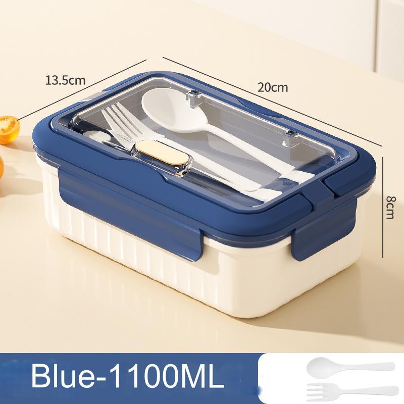 1100ML Bento Box for Adults 3-Compartment Meal Prep Lunch Box BPA-Free Food-Safe Leakproof Lunch Containers with Spoon & Fork Microwave Freezer Safe синий