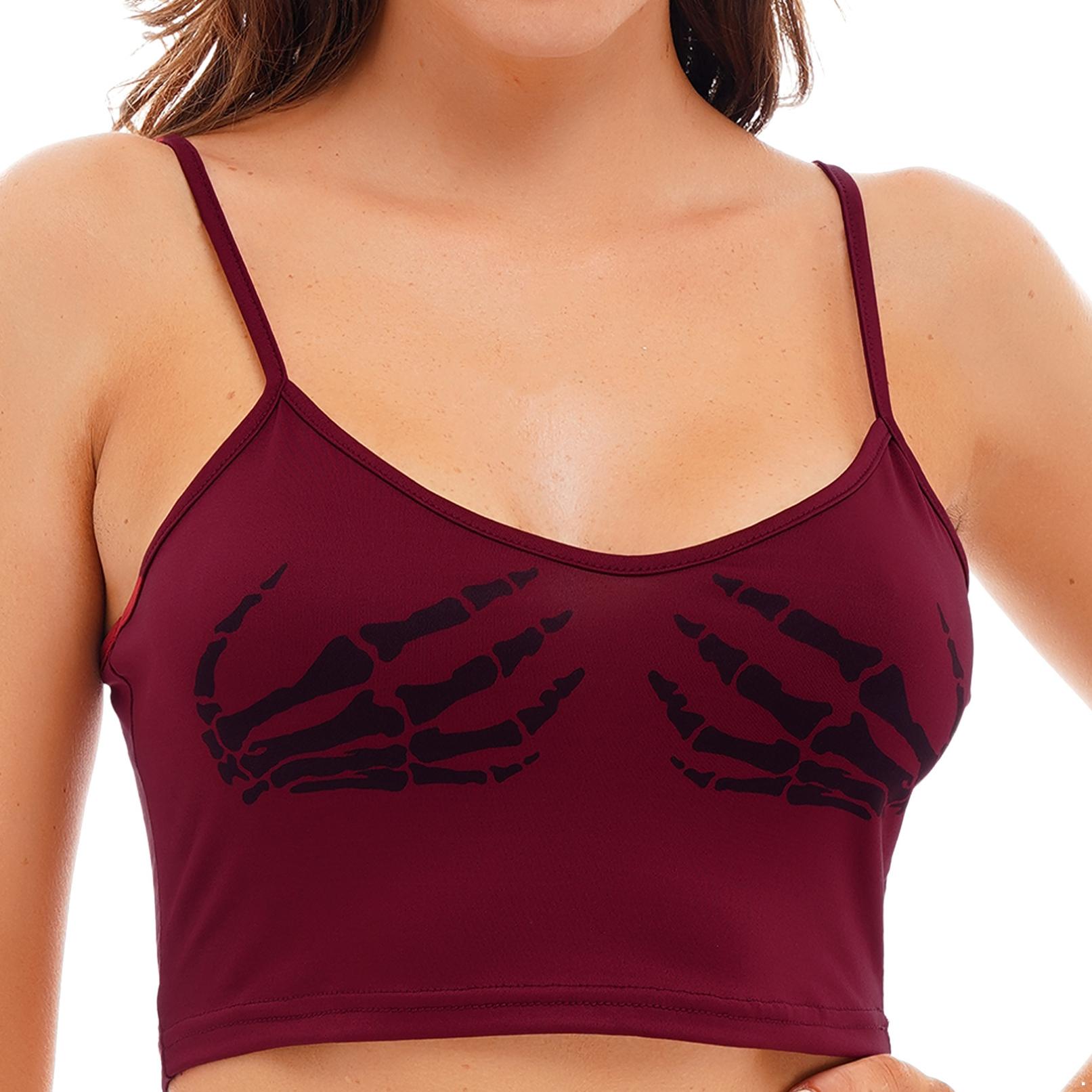 

Жіночий камзол, сексуальний укорочений топ без рукавів, літні модні майки зі скелетом і черепом з ручним принтом S чорний