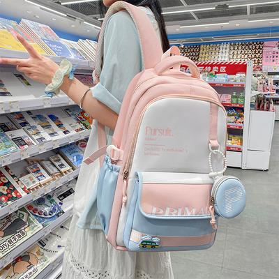 School Bag High Value Letter Back Junior High School Students Leisure Simple Light Outdoor Large Capacity