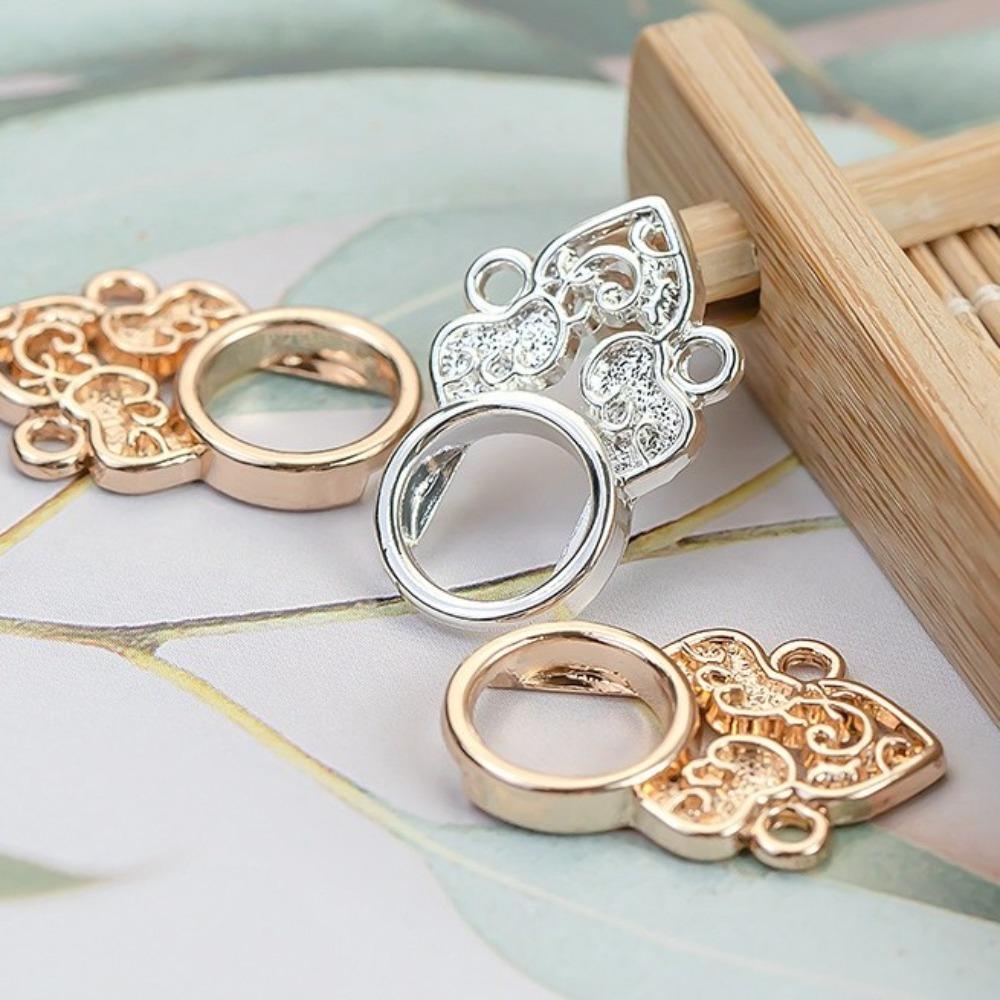 10PCS Chinese Style Metal Buttons Delicate Retractable Button Hanfu Decorative Buckle Reduce Waist