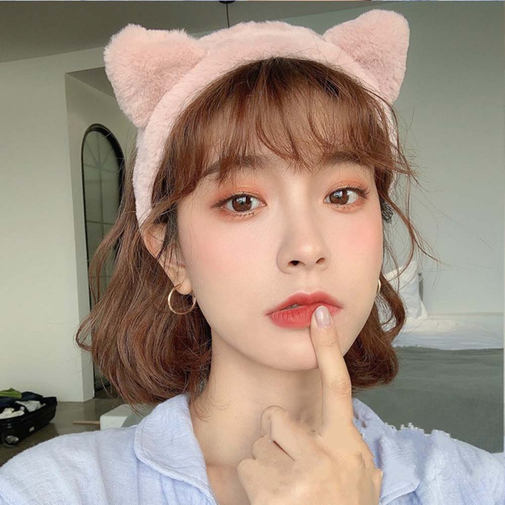 

Simple Cute Wide Brim Women Cartoon Hair Hoop Wash Face Headband Headwear Plush Hair Band