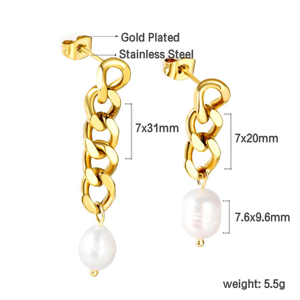 Elegant Baroque White Pearl Earrings Fashionable High-End Pearl Jewelry