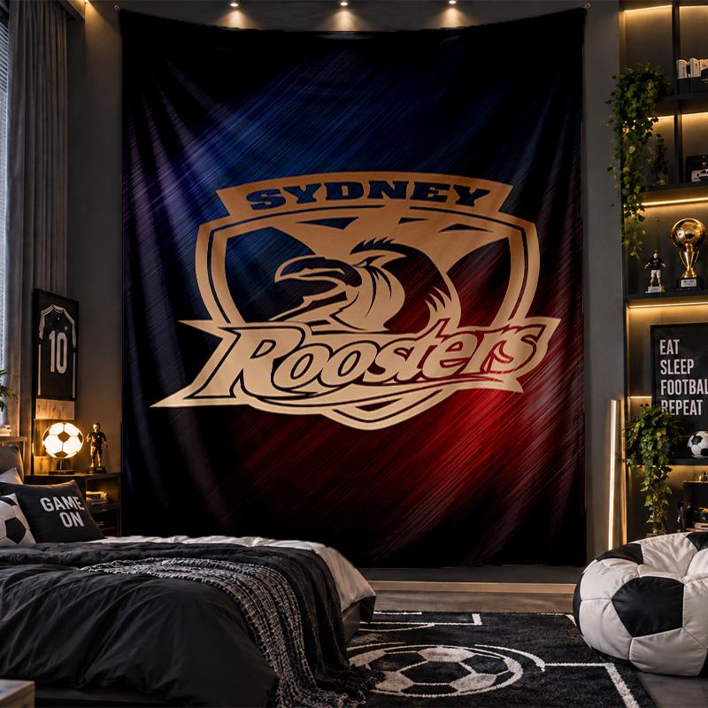 Arazzo da Appendere a Parete Stampa Sydney Roosters Tessuto per Soggiorno Camera da Letto Decorazione per la Casa