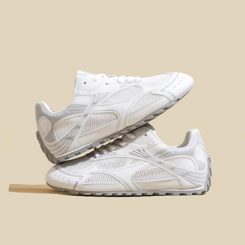 Leather Mesh Breathable Forrest Gump Shoes Women's 2025 Summer New Soft Sole Inner Height Increase Versatile Net Shoes Ballet Training Shoes