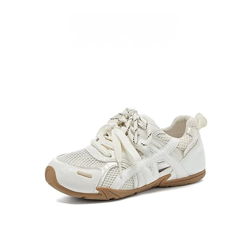Leather hollowed-out German training shoes women's 2025 summer new Korean version versatile casual little white shoes Internet celebrity super fire b