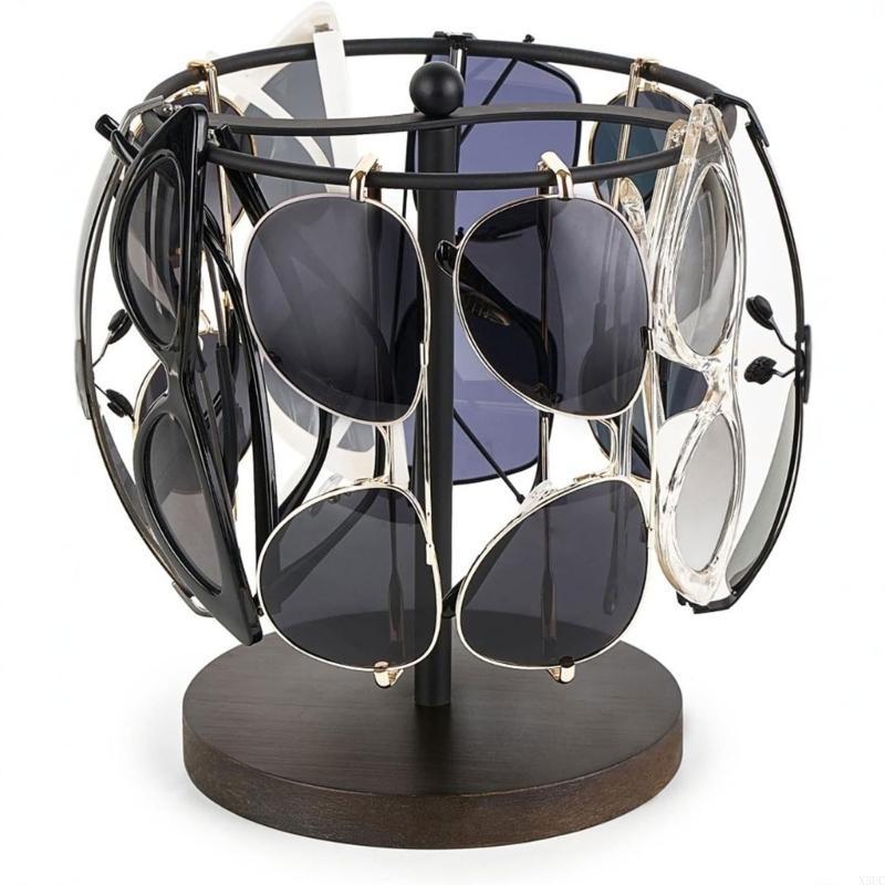 Gold/Black Eyeglass Organizers Stylish Eyewear Display Holder for Any Setting X3UC