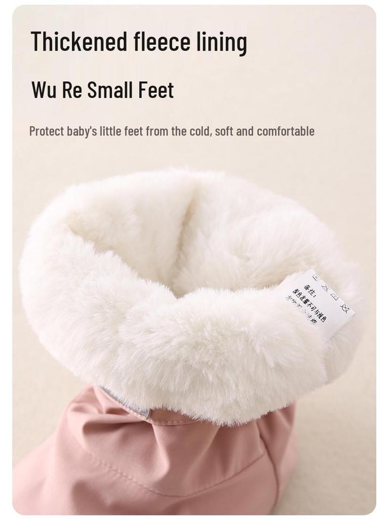 Infant Waterproof High-Top Velvet Cotton Shoes: Non-Slip Pre-Walkers & Baby Socks
