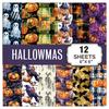 Thick Scrapbook Paper 12 Sheets Purple Gothic Halloween Paper, Double Sided Decorative Craft Holiday Themed for Card Making, Origami, DIY Projects,