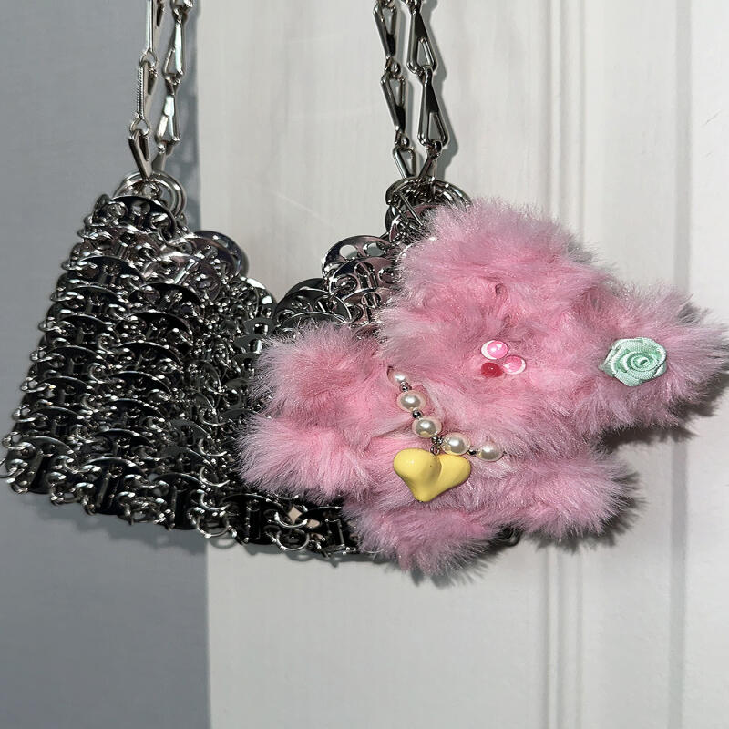 Color eyes bear key ring (3color) multi marble