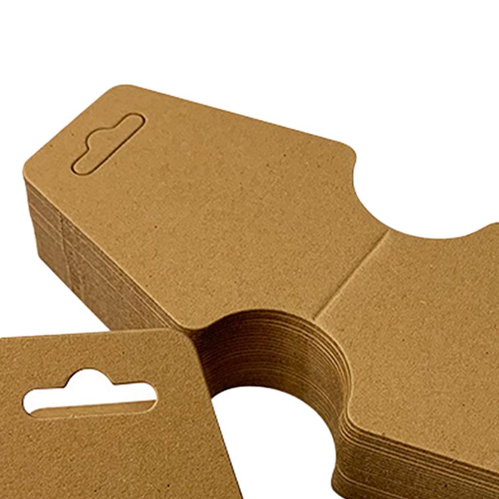 200 Pcs Necklace Display Cards Retro Thick Blank Kraft Paper Tag for Displaying Earring Bracelets Jewelry Stores