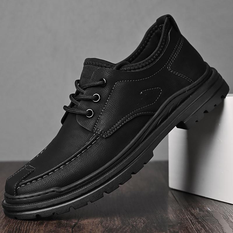 Classic Business Male Oxfords Shoes Lace-Up Male Shoes Leather Fashion Casual Shoes Men All-match Men's Outdoor Walking Footwear