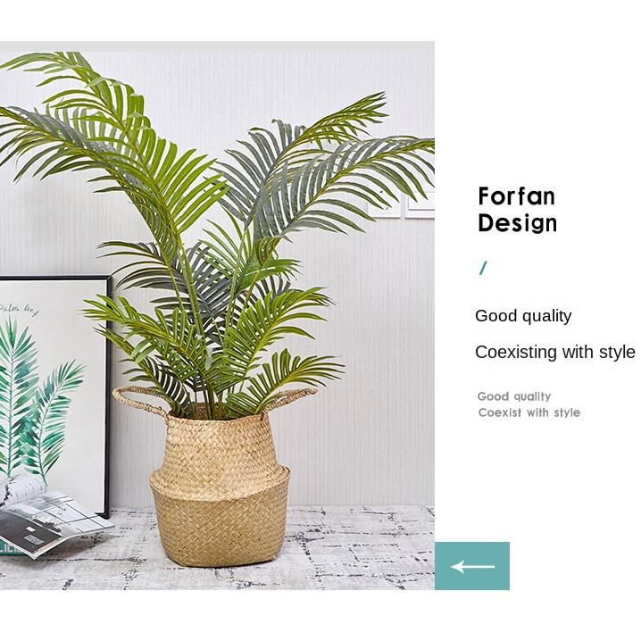 Hand-woven Nordic Grass Flower Basket Hand-woven Basket Home Living Room Flower Pot Decoration Rattan Basket