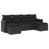 VidaXL Garden Lounge Set with Cushions 6 Pcs, Patio Sofas, Patio Furniture Set, Outdoor Furniture, Black 3258618
