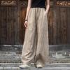 Johnature Women Vintage Tie-dye Bloomers Pants Elastic Waist Loose Spring Trouser Casual Women Long Pants
