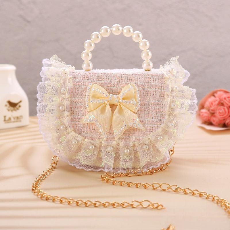 Fashionable and Cute Girl Princess Photo Decoration Lace Bow Crossbody Bag Children's Coin Purse Festival Gift