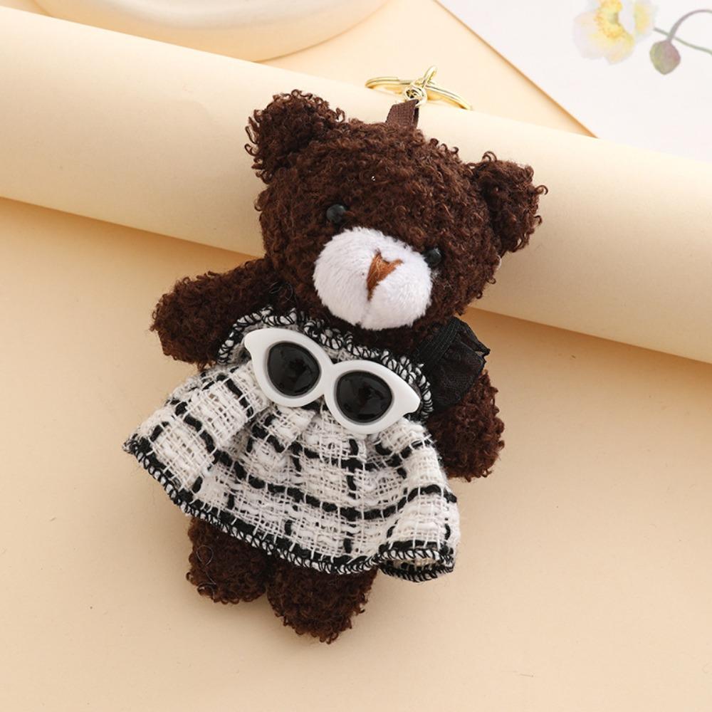 PP Cotton Bear Plush Pendant Lifelike Kawaii Bear Plush Ornaments 12cm Stuffed Animal Bear Plush Toy Bag Decoration