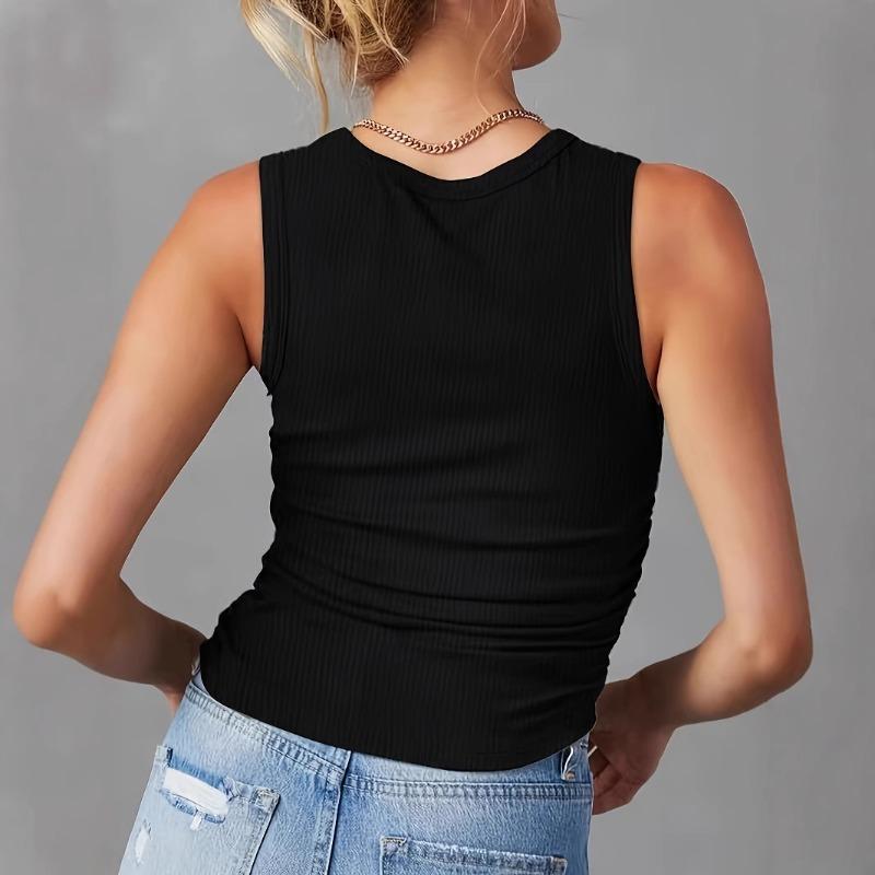 Women's Spring and Summer New Thread Slim Simple Sports and Leisure Camisole Vest Tops