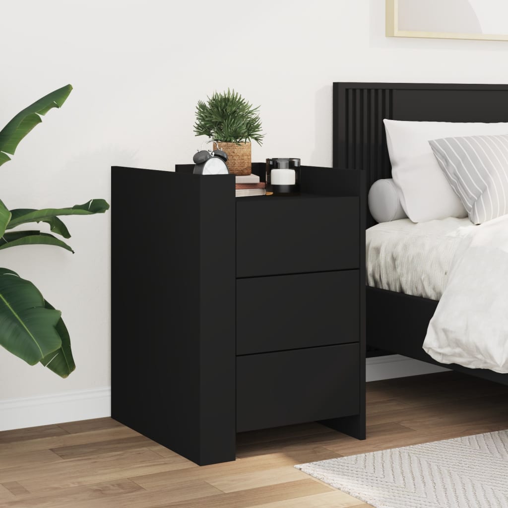 Nightstand Black 45x50x65 cm Particleboard