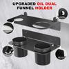 Space Saving Wall Mounted Oil Funnel Holder with Removable Drip Cups for Clean and Organized Workshop Environments