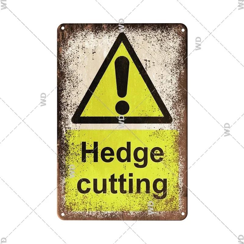 CautionCharm Vintage Metal Plaque - Warn Slogan Design - Great for Door, Factory & Home Wall Decor - Retro Caution Sign Poster
