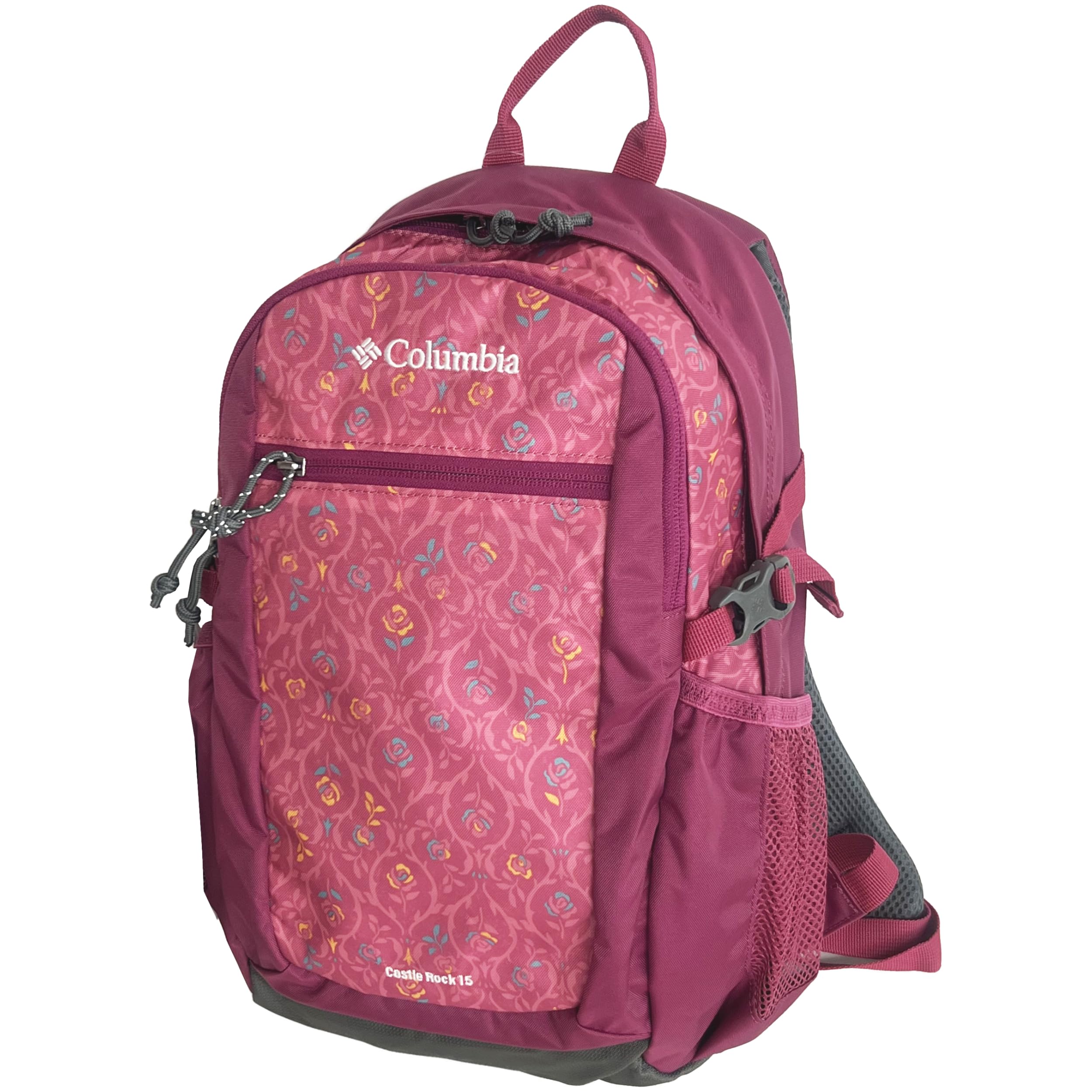 Columbia Castle Rock 15L Backpack II with Rain PU8664 Velvet Flower Cover, (Red Pattern)