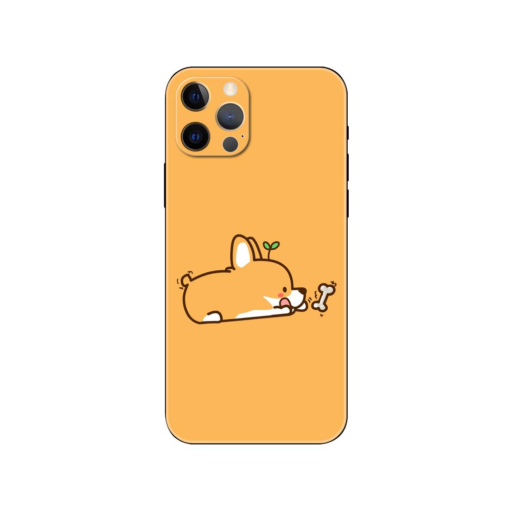 Pies Corgi słodkie zwierzę Kreskówka etui na telefon dla iphone 5 2020se 6 6s 7 8 plus x 10 XR XS 11 12 13 mini pro MAX czarny pokrowiec na tył z tpu