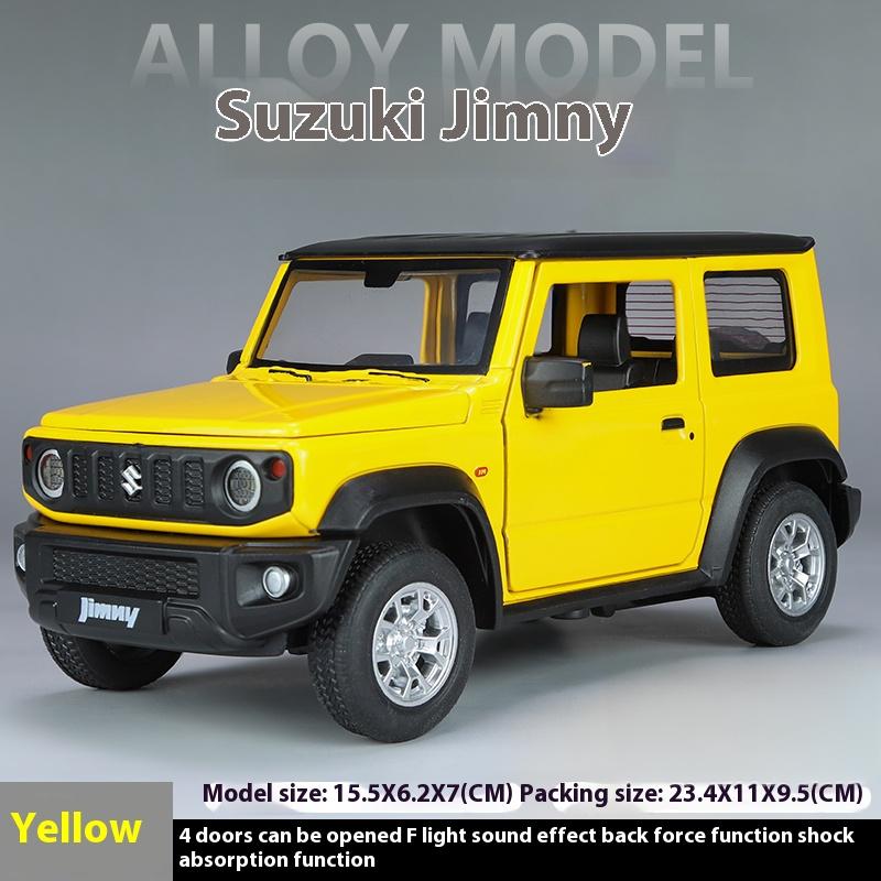 

Масштаб 1/24 Suzuki Jimny Сплав Внедорожник Литая модель Высокая симуляция Звук Свет Инерционная игрушка Декоративные Модные украшения Подарки жёлтый