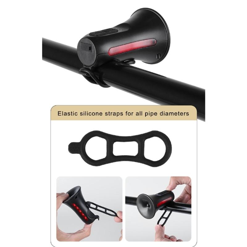 Electronic Mountain Bicycles Bells 120dB Bicycles Alarm Bells USB Rechargeable Bicycles Bells Horn Electric Bike Horns