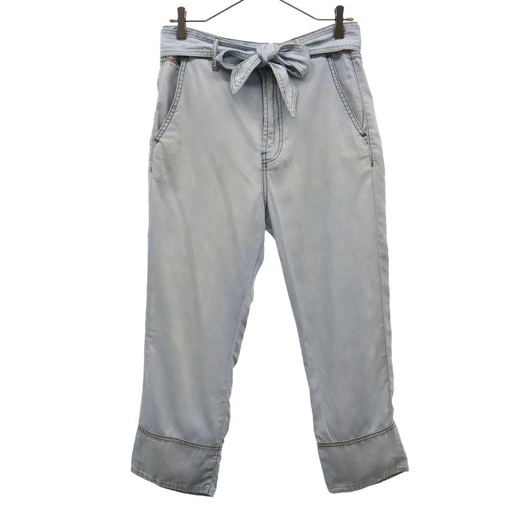 DIESEL Loose Soft Denim pants W25 blue Waist ribbon Women Used