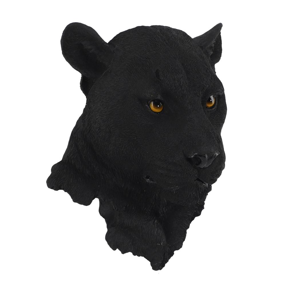 Statue di Testa di Animale con Simulazione 3D Decorazione da Parete Resina Uniche Squisite Statue di Testa di Animale Scultura da Appendere a Parete per Casa Bar Leopardo Nero
