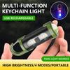 USB Rechargeable LED Flashlight with Adjustable Beam, Portable Keychain Flashlight with Hook for Camping, Emergency Situations, and Daily Use