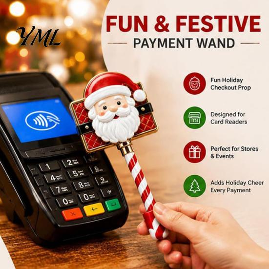 Christmas Market Counter Decor Payment Wand, Festive Credit Card Holder for Readers, Reindeer Reader Accessory Snowman Snowflake Holiday Retail
