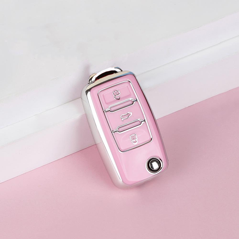 Car Key Cover Case Holder Keychain For Vw Volkswagen Polo Golf Passat Beetle Caddy T5 Up Eos Tiguan Jetta For Skoda Octavia A5