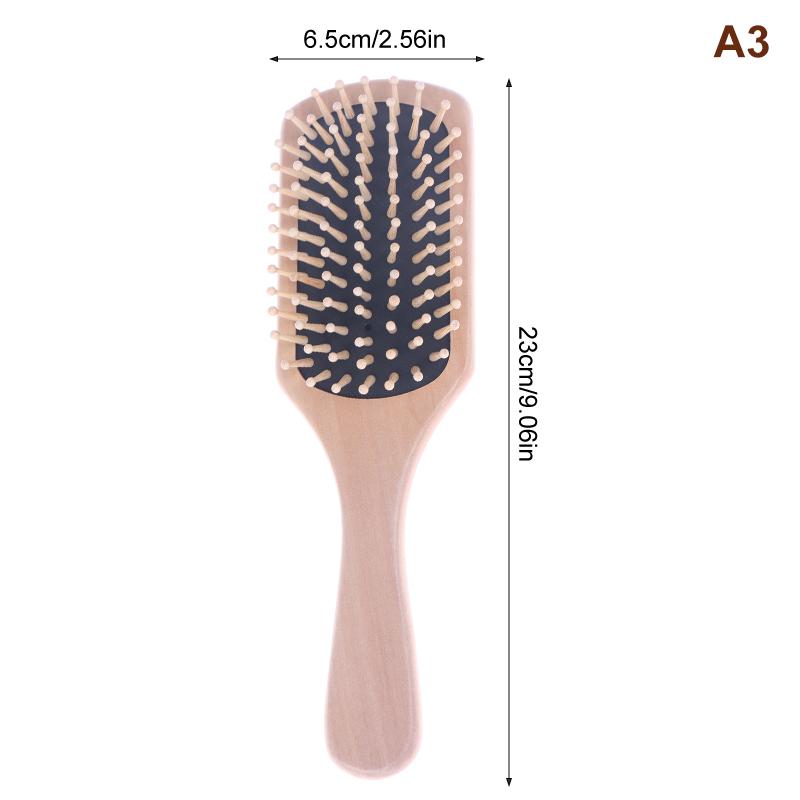 Anti-Static Scalp Massager for All Hair Types Detangling Cushion Design Airbag Wood Hair Comb Massage Brush