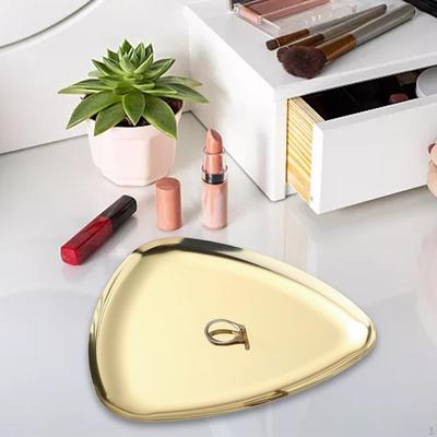 Jewelry Dish Tray Cosmetics Storage Stainless Steel Simple Vanity Makeup Organizer