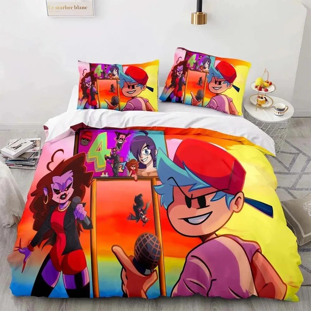 

Game Friday Night Funkin Bedding Set Boys Girls Twin Queen Size Duvet Cover Pillowcase Bed Boys Adult Home Textileextile EU single(135x200cm)
