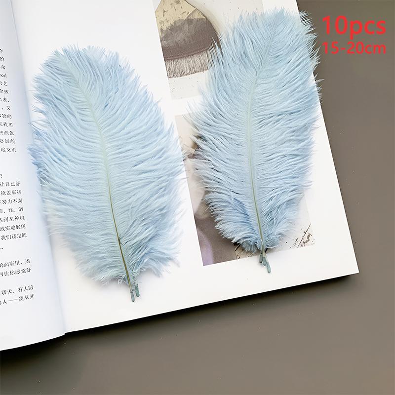 10pcs Feathers Ostrich 15-20cm Royal Blue Black White Pink Trim For Sewing Clothes Fabric Outfit Plumas Crafts Mixed Colors Hat