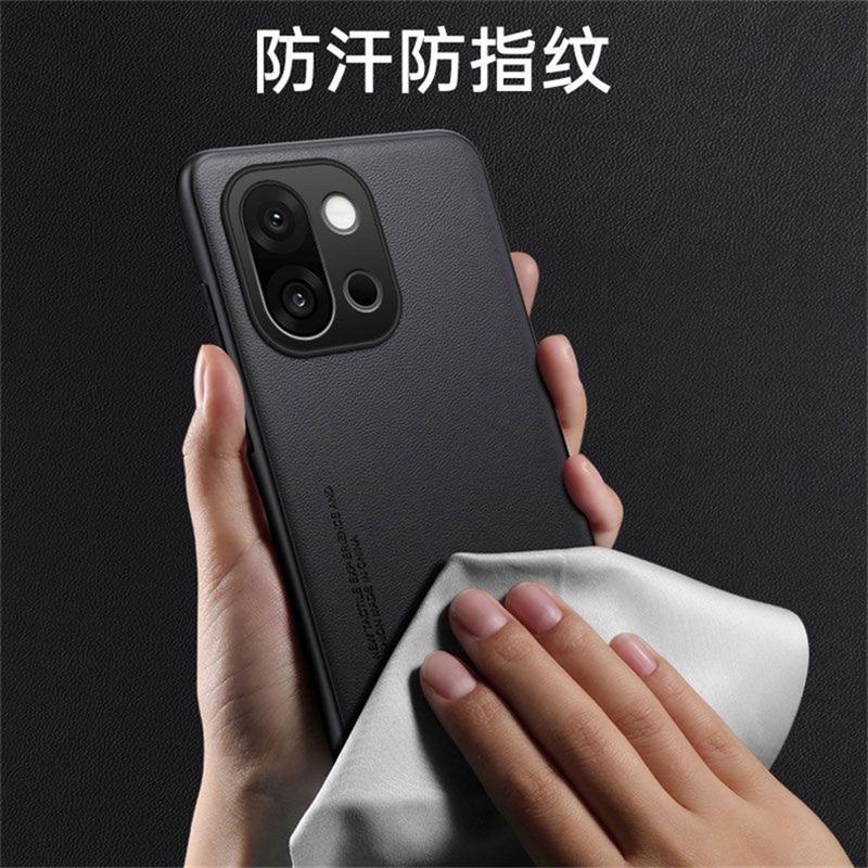 For Oneplus 15 Plain PU Leather Matte Phone Case For One Plus 15 1+15 Silicone Ultra Thin Soft Frame Shookproof Bumper Cover