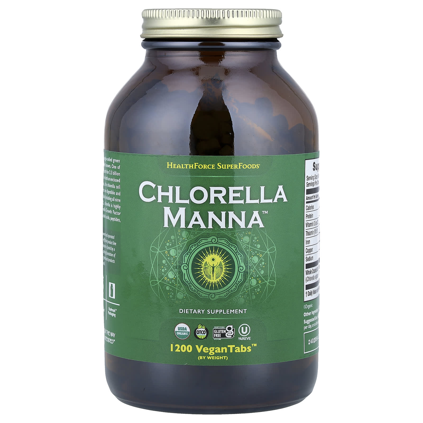 

Chlorella Manna™, 1,200 Vegantabs™ (250Mg per tablet)