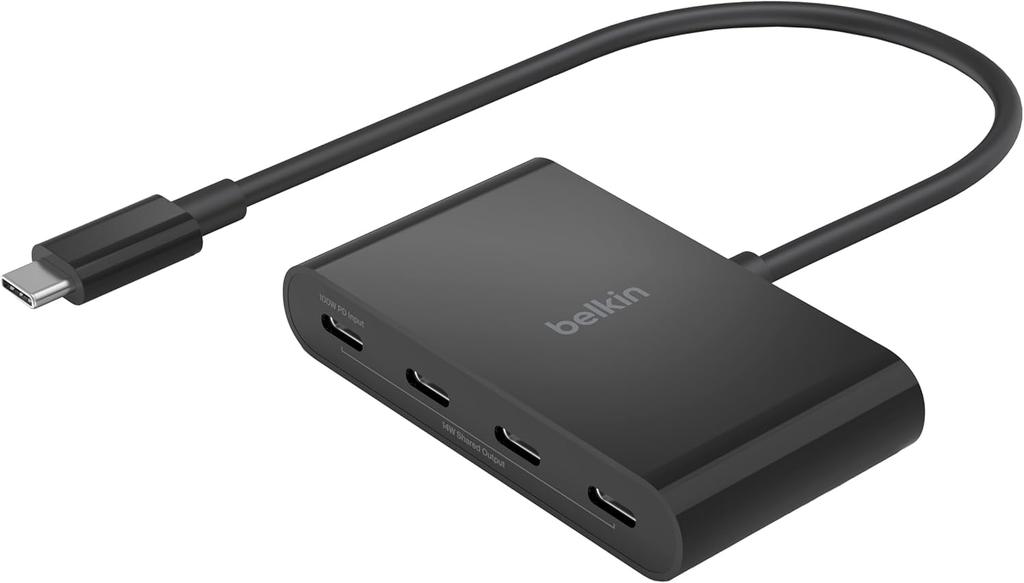 Belkin to Hub 100W 10G Data FRS Compatible with and Ideal for Telework and Black Includes Wallpaper Download Connect™ USB-C 4-Port (4-in-1), PD,
