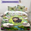 3PC Custom Name Sheep Garden Bedding Set Duvet Cover Closure Includes 1 Duvet Cover & 2 Pillowcases for Bedroom