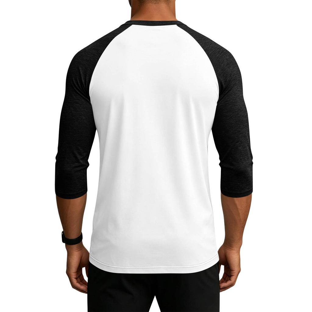 Camisa de Béisbol Raglán para Hombre Manga Tres Cuartos Casual Ligera Tela Suave Corte Atlético Top
