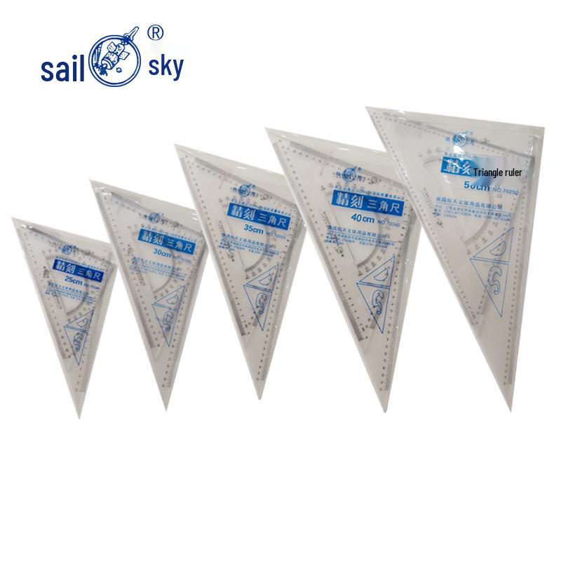 Large Transparent Plastic Triangle Ruler Set (30/40/50 cm) for Drawing and Right Angles